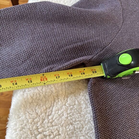 Joseph Abboud Purple Fisherman's Cowl Neck Sweater L Mens Elbow Patches - Picture 8 of 9